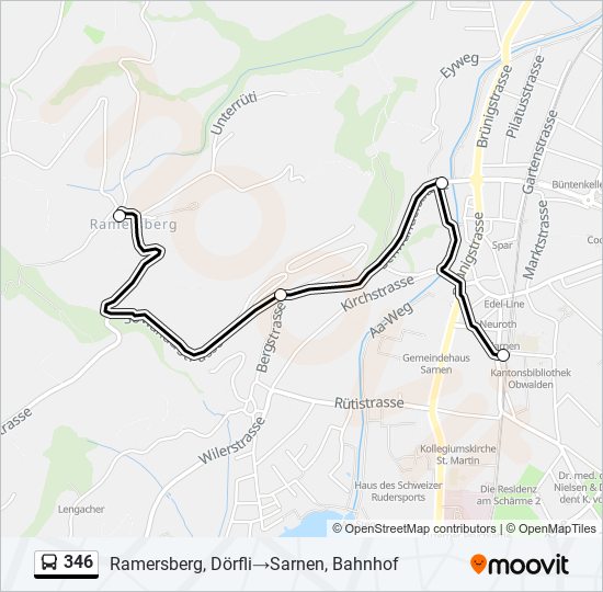 Plan de la ligne 346 de bus