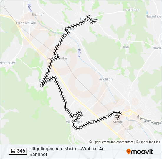 346 bus Line Map