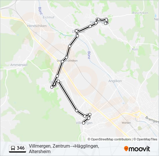 346 bus Line Map