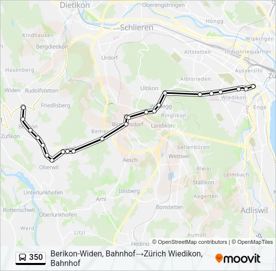 350 Bus Line Map