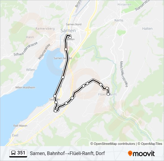 351 Bus Line Map