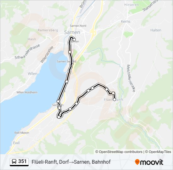 351 Bus Line Map