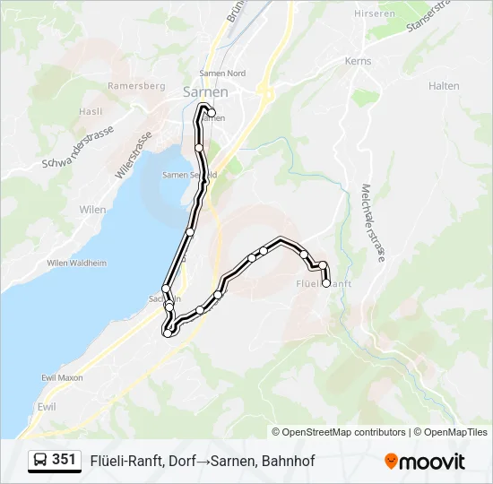 351 Bus Line Map