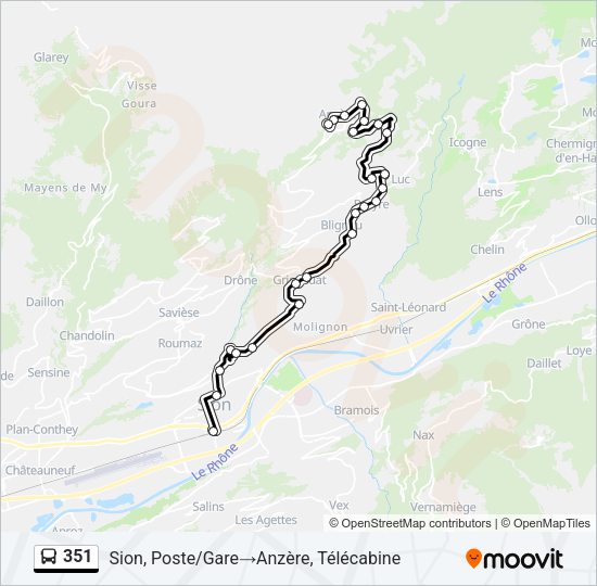 351 Bus Line Map