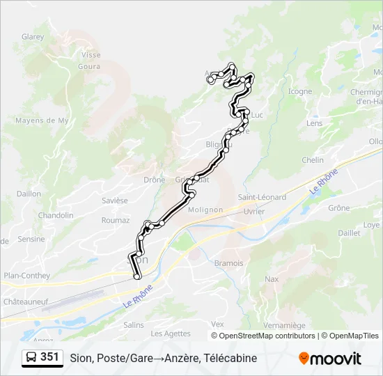 351 Bus Line Map