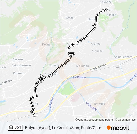 351 Bus Line Map