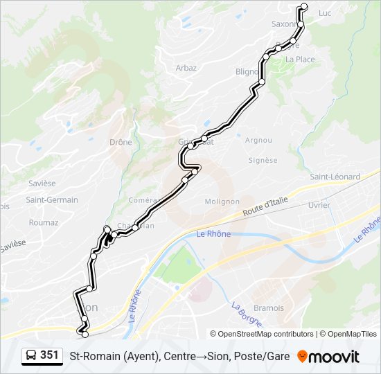 351 Bus Line Map