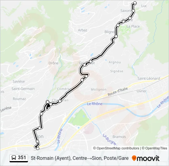 351 Bus Line Map