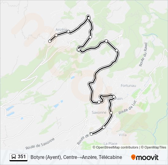 Buslinie 351 Karte