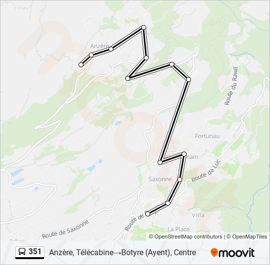 Buslinie 351 Karte