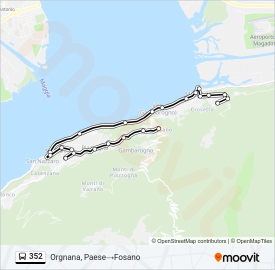 352 Bus Line Map