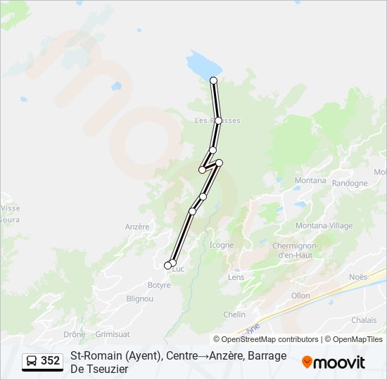 352 bus Line Map