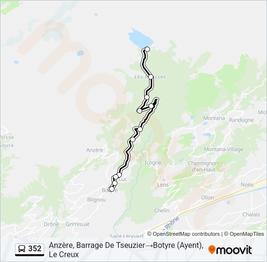 352 Bus Line Map