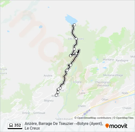 352 Bus Line Map
