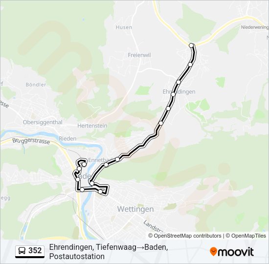 352 Bus Line Map