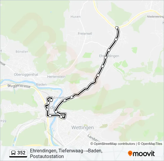 352 Bus Line Map