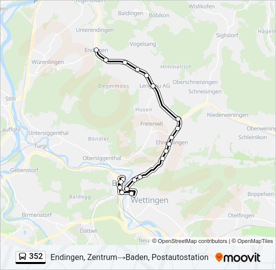 352 Bus Line Map