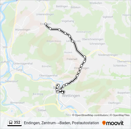 352 Bus Line Map