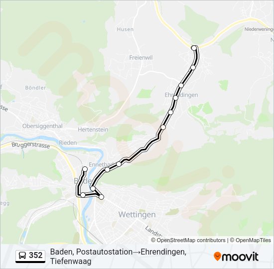 352 Bus Line Map