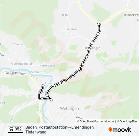 352 Bus Line Map