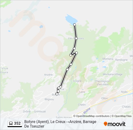 352 Bus Line Map