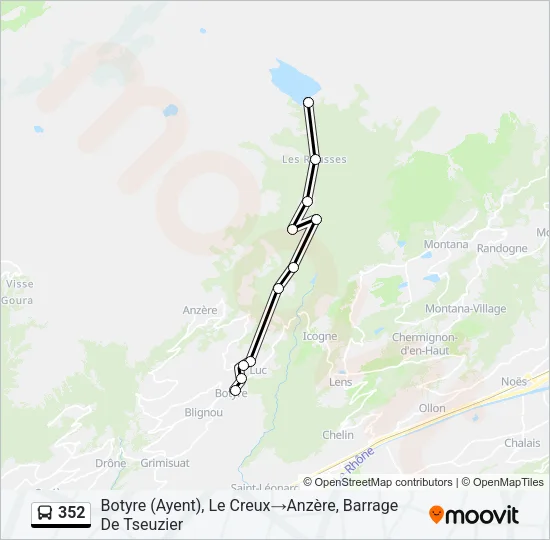 352 Bus Line Map