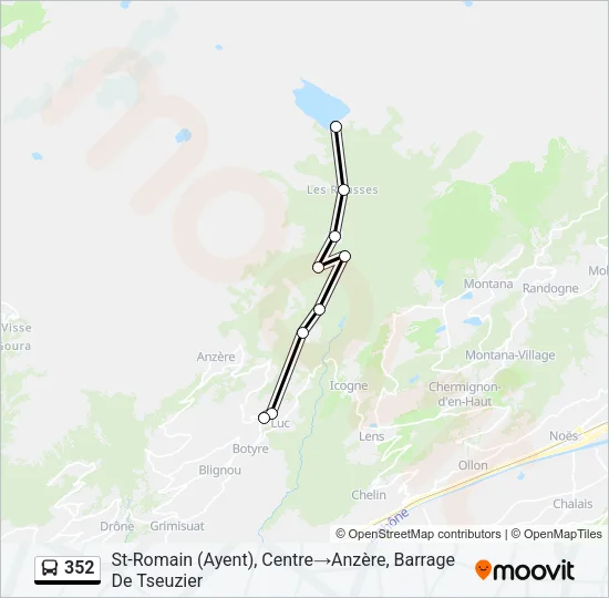 352 Bus Line Map