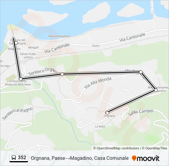 352 Bus Line Map
