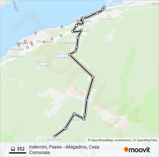 352 Bus Line Map