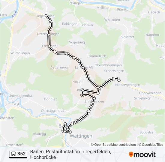 352 Bus Line Map