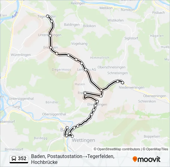 352 Bus Line Map