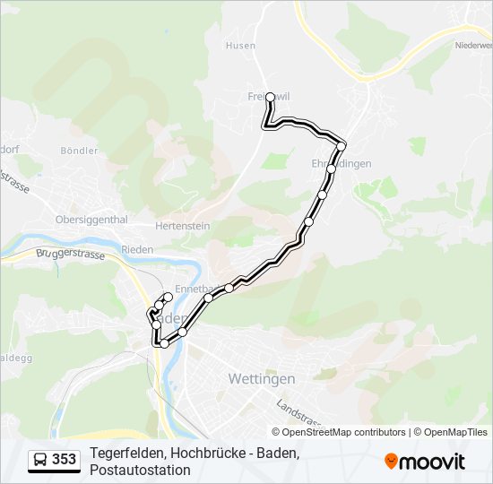 353 bus Line Map