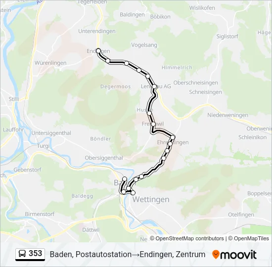 353 Bus Line Map