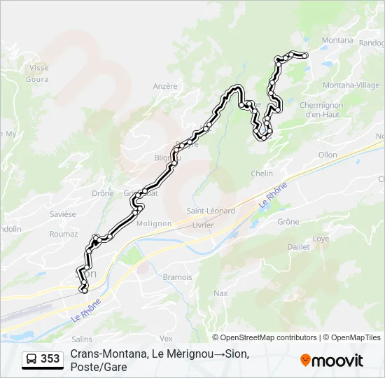 353 Bus Line Map