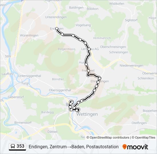 353 Bus Line Map