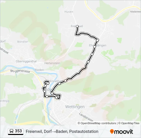 353 Bus Line Map