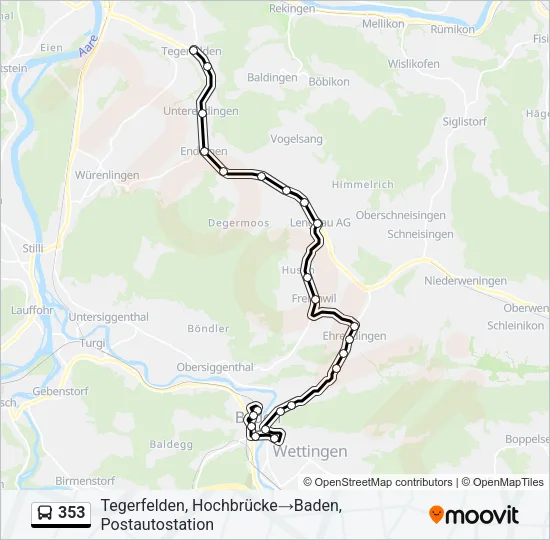 353 Bus Line Map