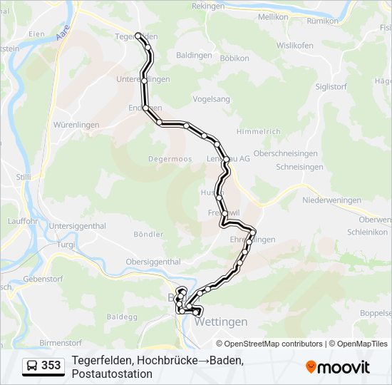353 Bus Line Map