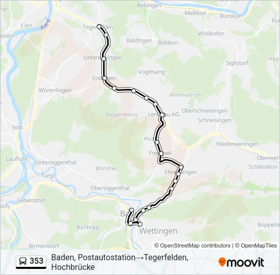 353 Bus Line Map
