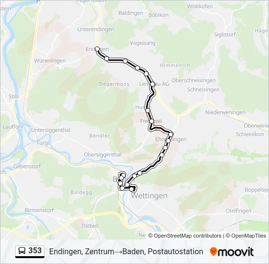 353 Bus Line Map