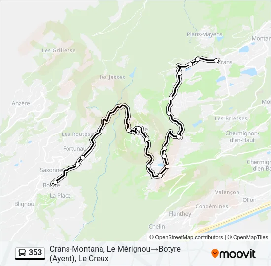 353 Bus Line Map