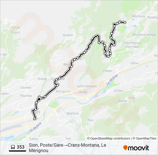 353 Bus Line Map