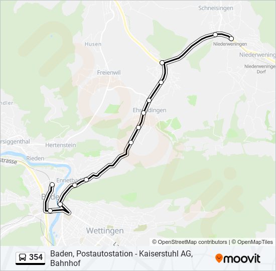 354 bus Line Map