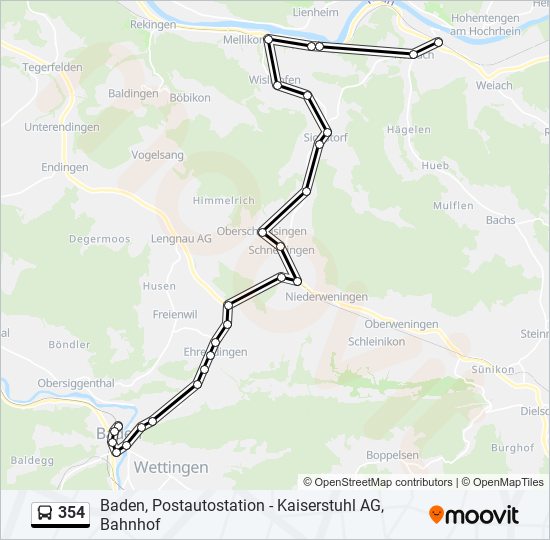 354 bus Line Map