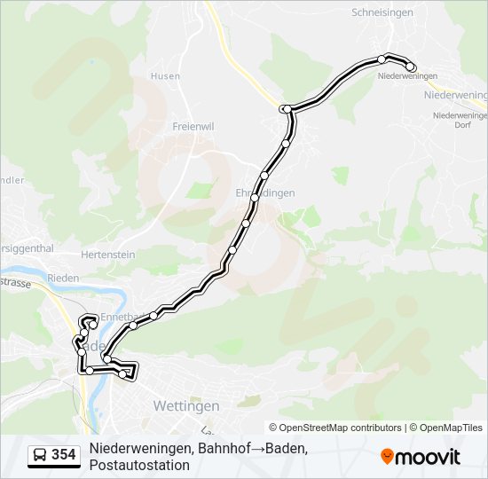 354 Bus Line Map