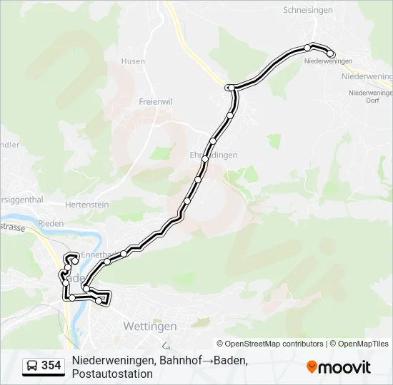 354 Bus Line Map