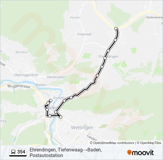 354 bus Line Map