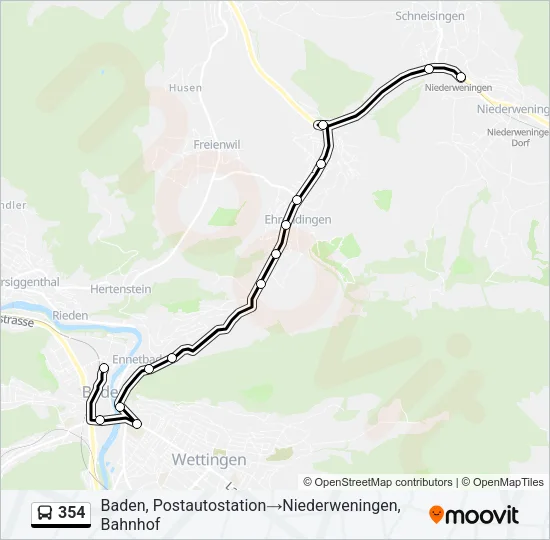 354 Bus Line Map