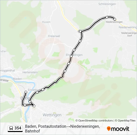 354 Route: Schedules, Stops & Maps - Baden, Postautostation‎→ ...