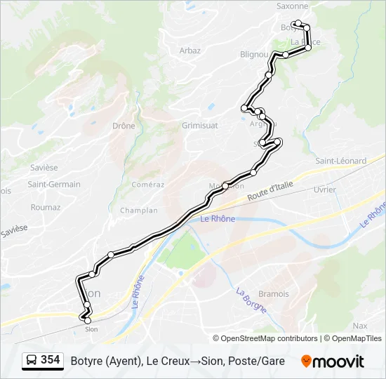 354 Bus Line Map